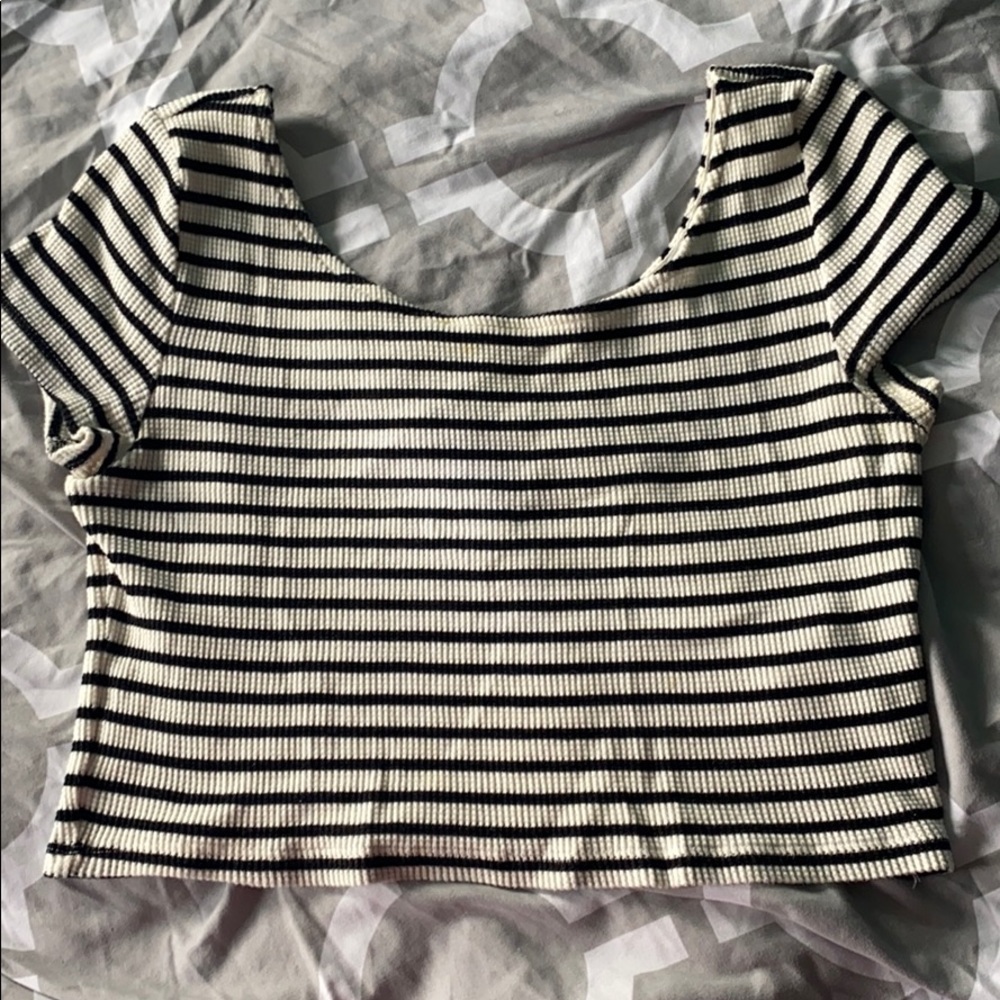 striped ribbed crop top